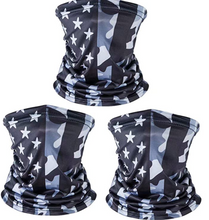 Load image into Gallery viewer, American US Flag Face Bandana Neck Gaiter, Sun UV Dust Protection Reusable Half Mask Scarf Motorcycle Balaclava for Men Women