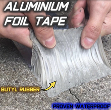 Load image into Gallery viewer, Aluminum Foil Butyl Rubber Tape Self Adhesive Waterproof for Roof Pipe Marine Repair