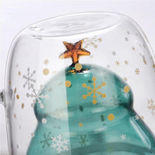 Load image into Gallery viewer, Christmas Tree Double Layer Glass Cup Thermally Insulated Cup Coffee Cup With lid