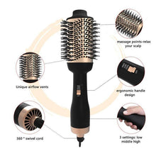 Load image into Gallery viewer, Gold Pro One-Step Hair Dryer Brush