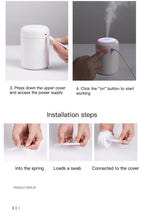 Load image into Gallery viewer, Portable H2O Ultrasonic Air Humidifier with Romantic Light