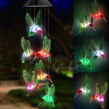 Load image into Gallery viewer, Color-Changing Solar LED Waterproof Hummingbird Wind Chimes
