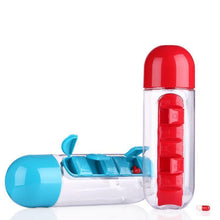 Load image into Gallery viewer, 600ml Water Bottle Daily Pill Storage Organizer Box
